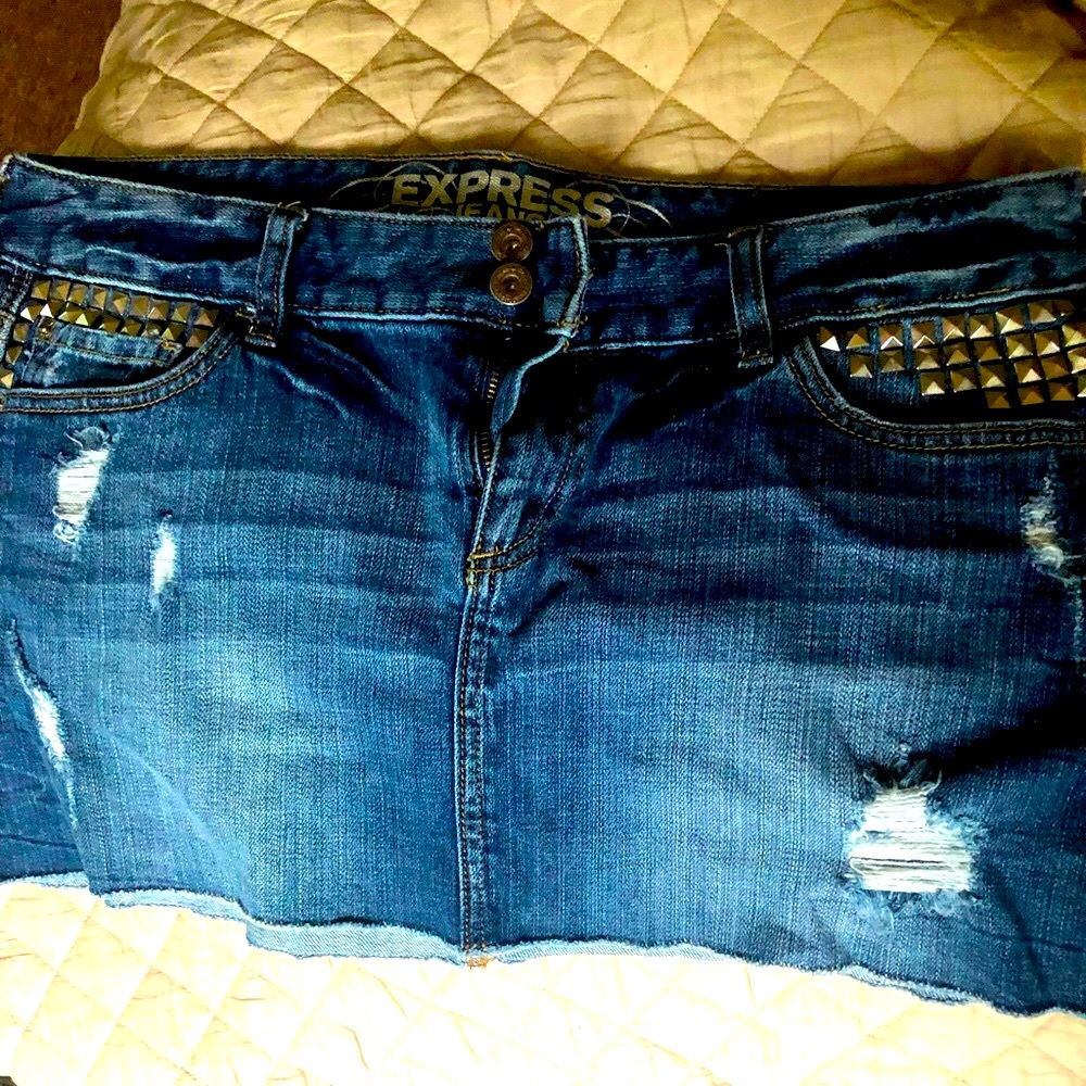 Express blue jean skirt